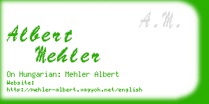 albert mehler business card